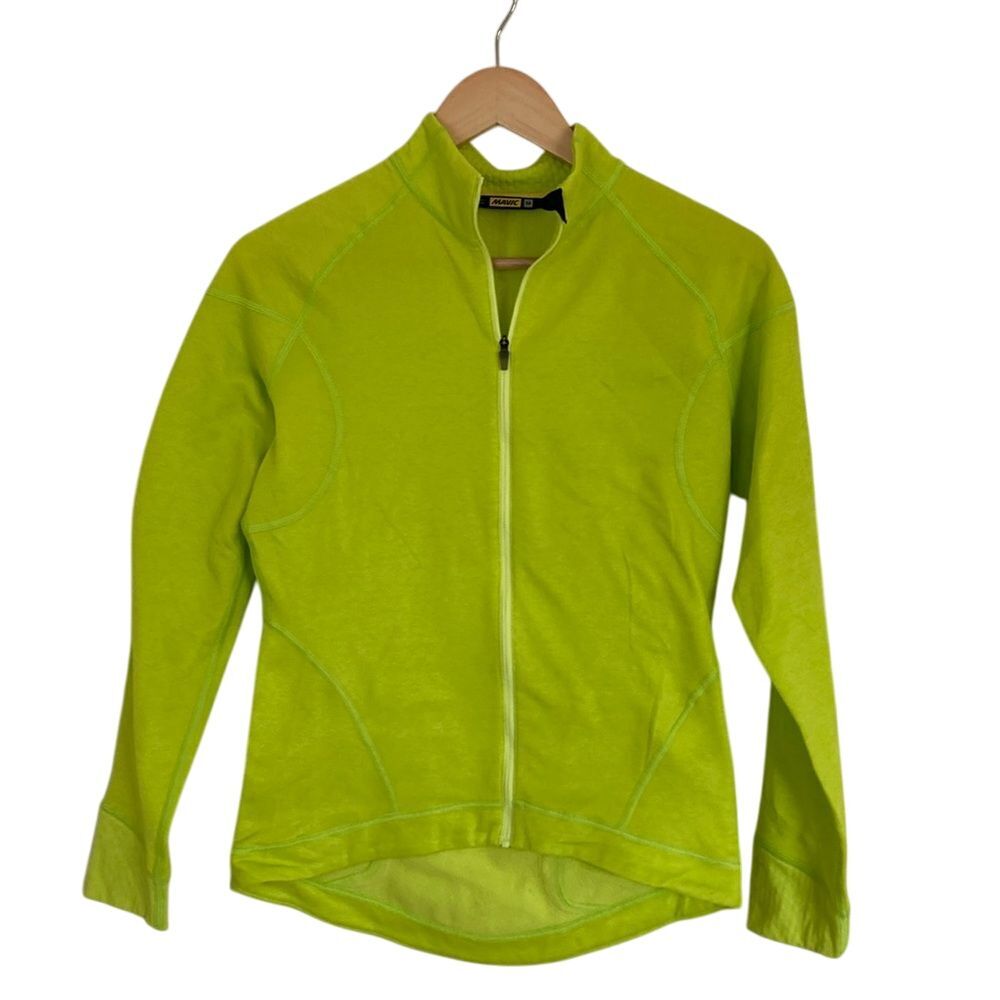 Mavic Womens‎ Cycling Full Zip Base Layer Jacket M Neon Green Athletic Outdoors